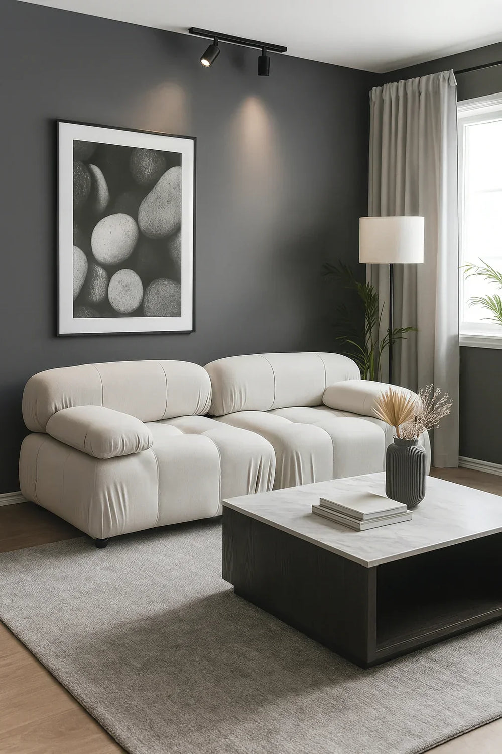 Nuvola Dusty Velvet 2 places - Blanc