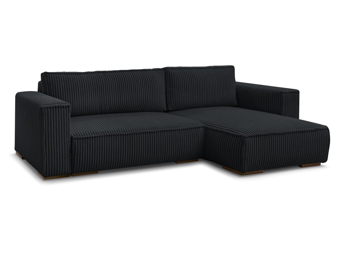 CHELSEA Canapé d'angle réversible Compressé - Noir - homidiscount