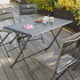Table de jardin pliante rectangulaire AZUA Graphite
