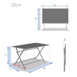 Table de jardin pliante rectangulaire AZUA Graphite