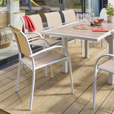 Fauteuil de jardin empilable PIAZZA Lin & Blanc