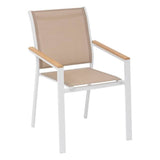 Fauteuil de jardin empilable ESSENTIA Lin, Blanc & Acacia
