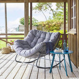Fauteuil oeuf à bascule PAOPAO Beige & Blanc