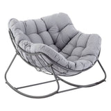 Fauteuil oeuf à bascule PAOPAO Beige & Blanc