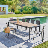Table de jardin EVASION Effet bois Honey / Graphite