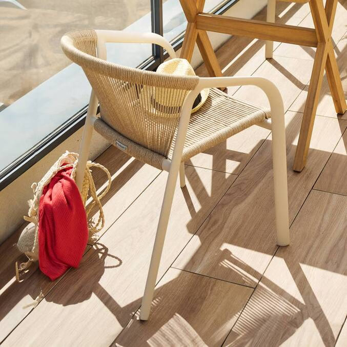 Fauteuil de jardin empilable RIU Argile & Beige