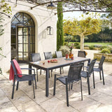 Table de jardin ÉVASION Effet bois Honey & Graphite