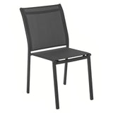Ensemble table de jardin ÉVASION + 4 chaises empilables ESSENTIA Graphite