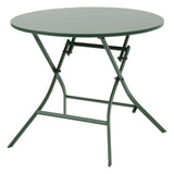 Ensemble table de jardin ronde + 4 chaises empilables GREENSBORO Vert Olive