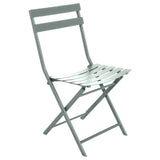 Ensemble table de jardin ronde + 4 chaises empilables GREENSBORO Vert Olive