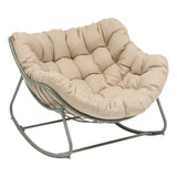 Fauteuil oeuf à bascule PAOPAO Beige & Blanc
