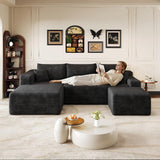 Canapé d'angle Convertible en U - Noir