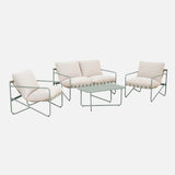 Alcamo Salon de jardin acier 4 places - homidiscount