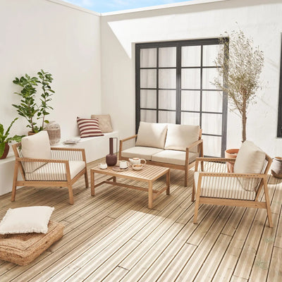 Aliste Salon de jardin bois d'acacia et cordes 4 places