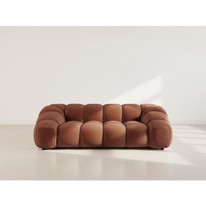 Ava - canapé 3 places en velours texturé - Terracotta