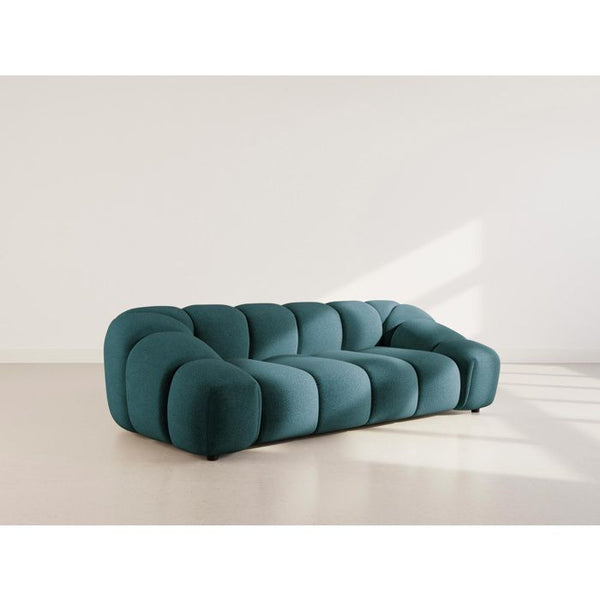Ava - canapé 3 places en velours texturé - Bleu