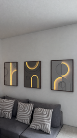Décoration murale avec LED (Set de 3)