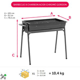 Barbecue à charbon acier Gordon 61x102xH86cm - homidiscount