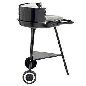 Barbecue à charbon rond Texas 2 grilles 5 niveaux métal noir 53x66,5xH81cm