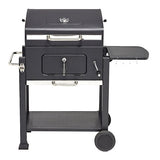 Barbecue à charbon Wilson rectangulaire avec couvercle 2 roulettes 114x72H108cm - homidiscount
