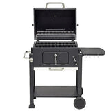 Barbecue à charbon Wilson rectangulaire avec couvercle 2 roulettes 114x72H108cm - homidiscount