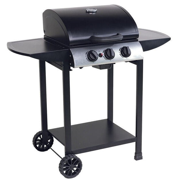 Barbecue à gaz Miami 3 brûleurs métal noir - homidiscount