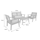 Bohémia Salon de jardin bois d'acacia et cannage 4 places - homidiscount