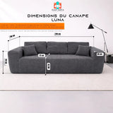 Canapé 3 Places compressé - homavodiscount