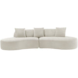 Canapé compressé modulable - 4 places - HARRY - Tissu Beige crème - 313 x 134 x 75 cm