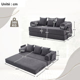 Canapé compressé modulable avec structure en métal - homavodiscount
