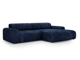 COURCHEVEL Canapé avec grande méridienne - Bleu - homidiscount
