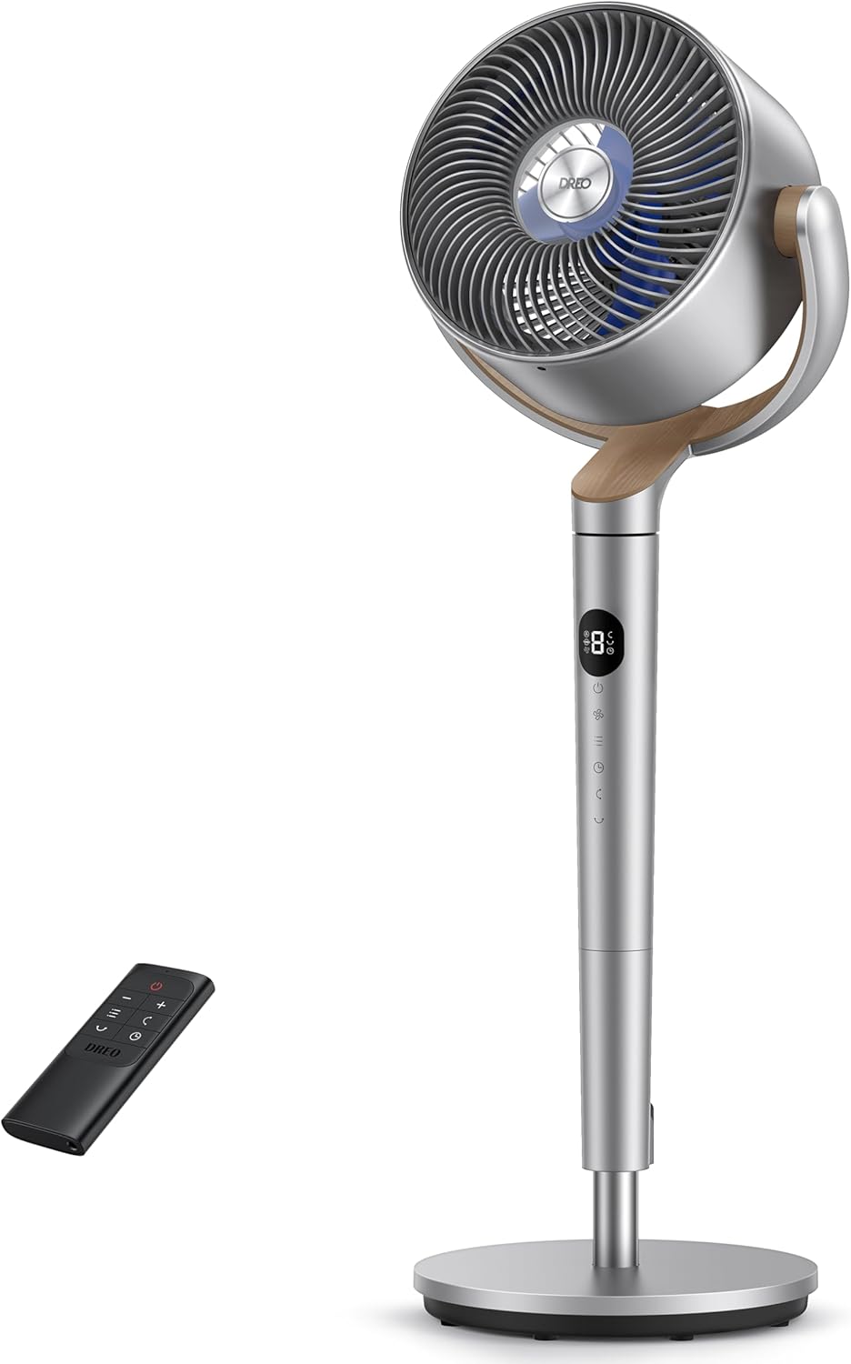 DREO 23dB ventilateur sur pied silencieux, portée de 24M, volume d'air 1200m³/h, turbo circulateur, hauteur de 102CM, 3 modes, 8 vitesses, oscillation omnidirectionnelle 120°+120°, PolyFan 502 - homidiscount