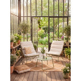 Ensemble salon de jardin 2 personnes Oslow métal vert sauge et coussins gris clair - homidiscount
