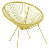 Fauteuil de jardin Urban filaire jaune 85x72xH83cm - homidiscount