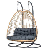 Fauteuil oeuf suspendu sur pied AJAR Ardoise - homidiscount