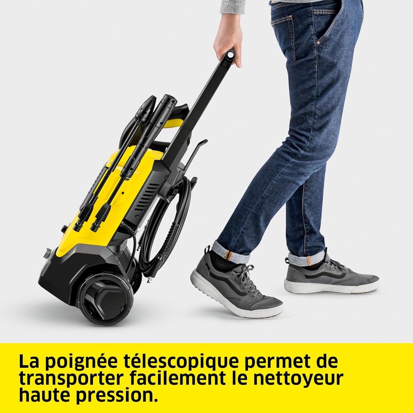 Kärcher Nettoyeur Haute Pression K 4 FJ Home, Pression max. 130 bar, Débit : 420 l/h, Surface : 30 m²/h, Filtre à Eau, Poids : 5,7 kg, Pistolet HP, Rotabuse, Lance Vario Power, Buse à Mousse, Home Kit - gobonplan