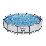 Kit Piscine hors sol tubulaire BESTWAY - Steel Pro Max™ - 366 x 76 cm - Ronde + Balai aspirateur électrique Aquascan - homidiscount