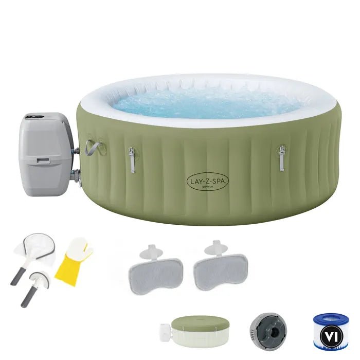 KIT TOUT INCLUS BESTWAY : spa gonflable rond 4 places et accessoires - homidiscount