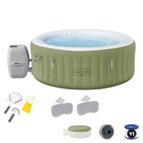KIT TOUT INCLUS BESTWAY : spa gonflable rond 4 places et accessoires - homidiscount