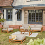 Mendoza Salon de jardin bois d'acacia 5 places - homidiscount