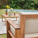 Mendoza Salon de jardin bois d'acacia 5 places - homidiscount