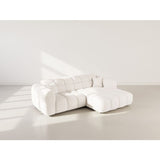 Mini Ray - Canapé d'angle droit 4 places en tissu texturé - Beige