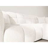 Mini Ray - Canapé d'angle droit 4 places en tissu texturé - Beige