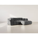 Mini Ray - Canapé d'angle 4 places en tissu texturé - Gris Anthracite