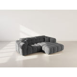 Mini Ray - Canapé d'angle 4 places en tissu texturé - Gris Anthracite
