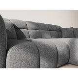Mini Ray - Canapé d'angle 4 places en tissu texturé - Gris Anthracite