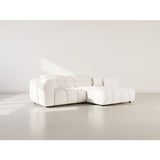 Mini Ray - Canapé d'angle droit 4 places en tissu texturé - Beige
