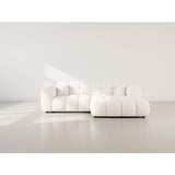 Mini Ray - Canapé d'angle droit 4 places en tissu texturé - Beige