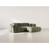 Mini Ray - Canapé d'angle 4 places en tissu texturé - Vert Kaki