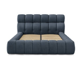 MONT - BLANC Lit coffre MONT - BLANC tissu chiné - Bleu - homidiscount